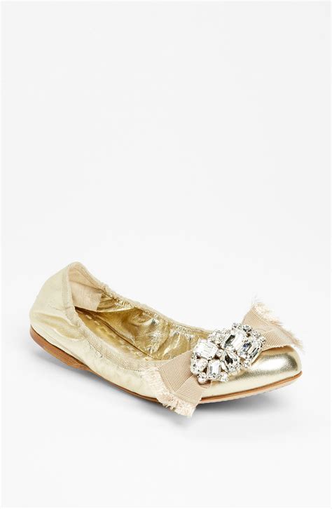 miu miu crystal bow flats|Miu Miu Ballet Flats for Women .